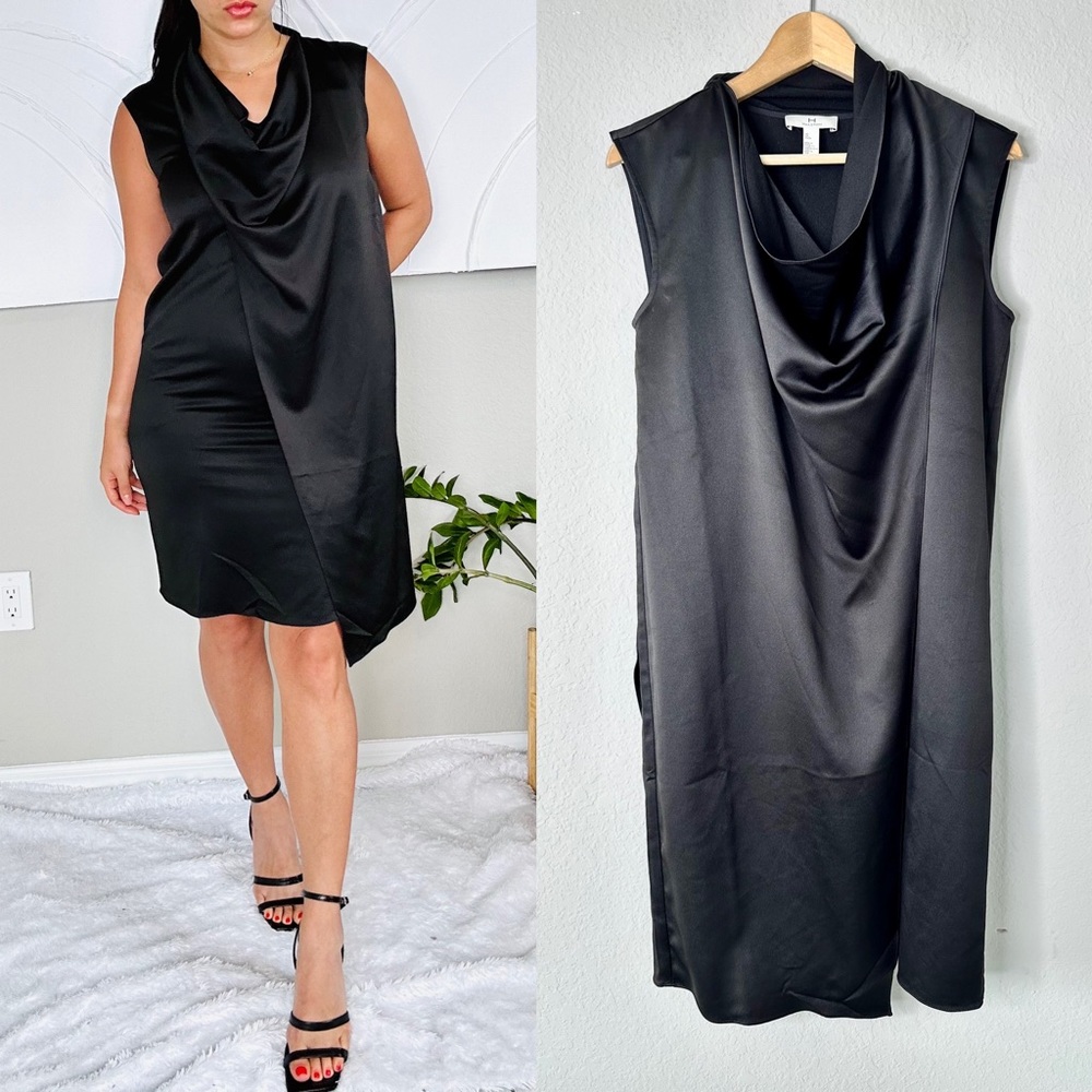 Halston Heritage Drape Black Dress